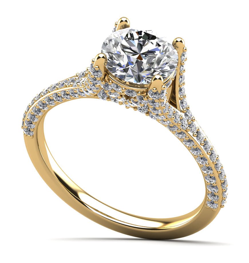 Vintage Crown Diamond Engagement Ring with 1.11 ct. (0.50 ct. center diamond) - Luxury Time NYC