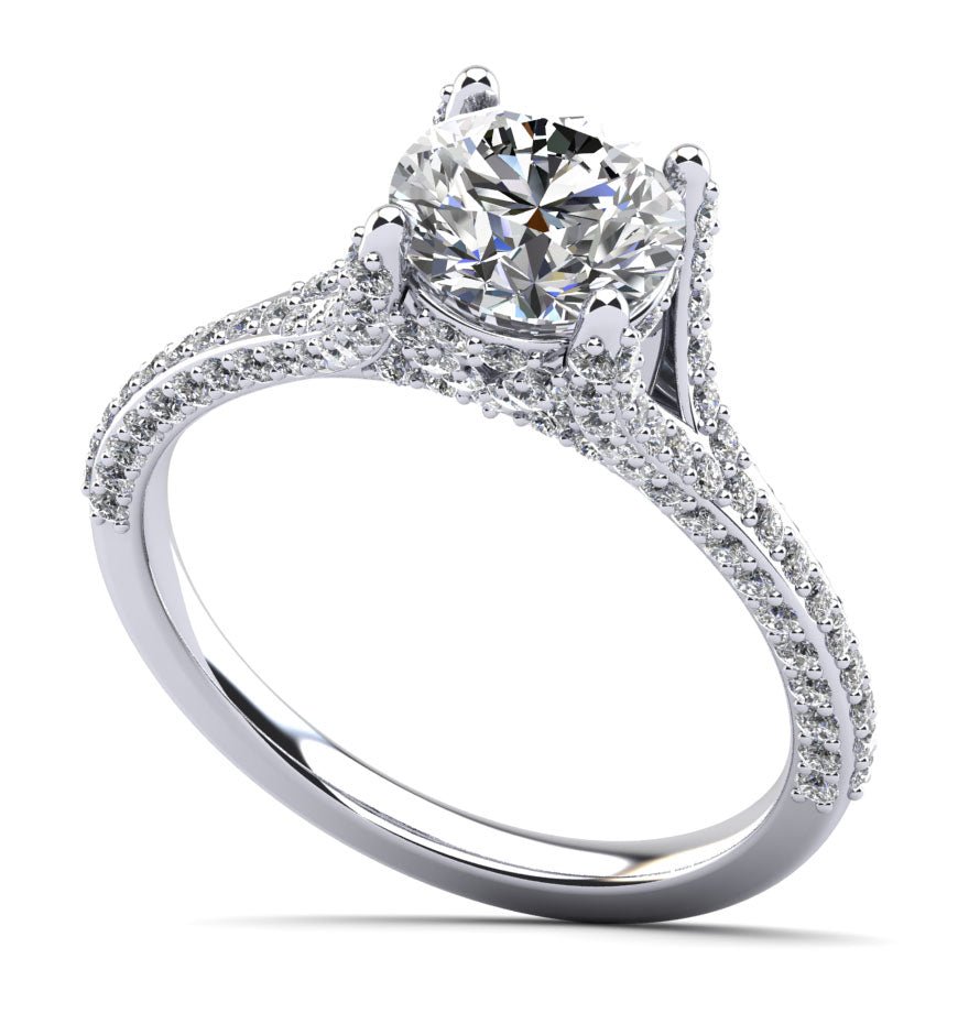 Vintage Crown Diamond Engagement Ring with 1.11 ct. (0.50 ct. center diamond) - Luxury Time NYC