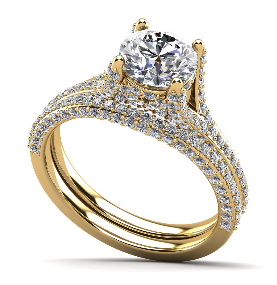 Vintage Crown Lab - Grown Diamond Bridal Set with 1.38 ct. (0.50 ct. center diamond) - Luxury Time NYC