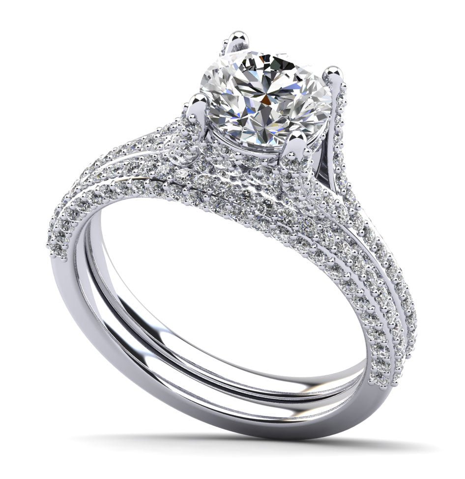 Vintage Crown Lab - Grown Diamond Bridal Set with 1.38 ct. (0.50 ct. center diamond) - Luxury Time NYC