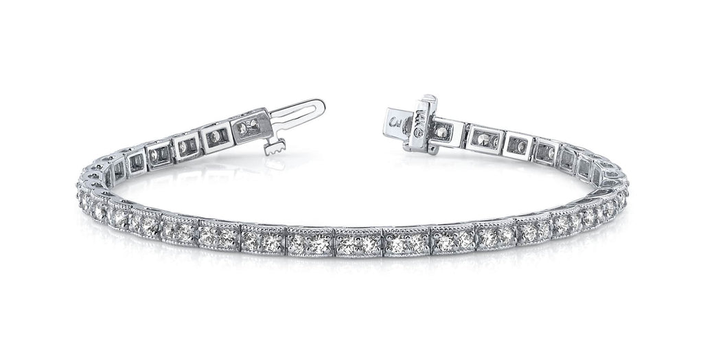 Vintage Double Diamond Box Diamond Bracelet with 1.98 ct.(finished) 1.8mm - Luxury Time NYC