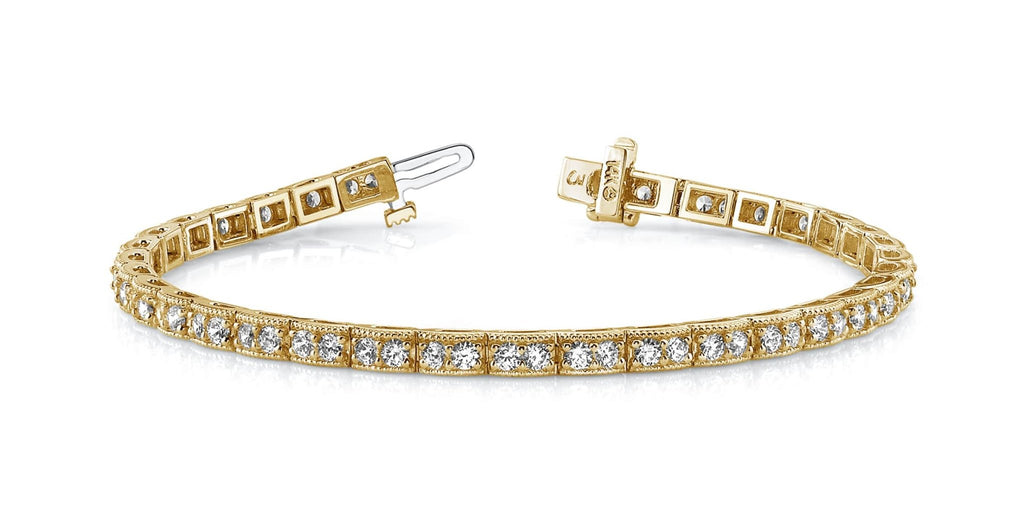 Vintage Double Diamond Box Diamond Bracelet with 3.06 ct.(finished) 2.2mm - Luxury Time NYC