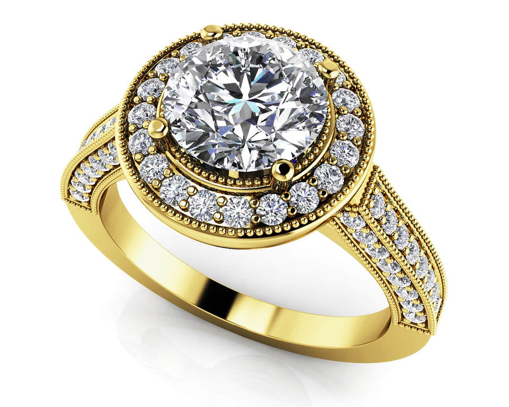 Vintage Glamour Diamond Engagement Ring with 0.99 ct. (0.50 ct. center diamond) - Luxury Time NYC