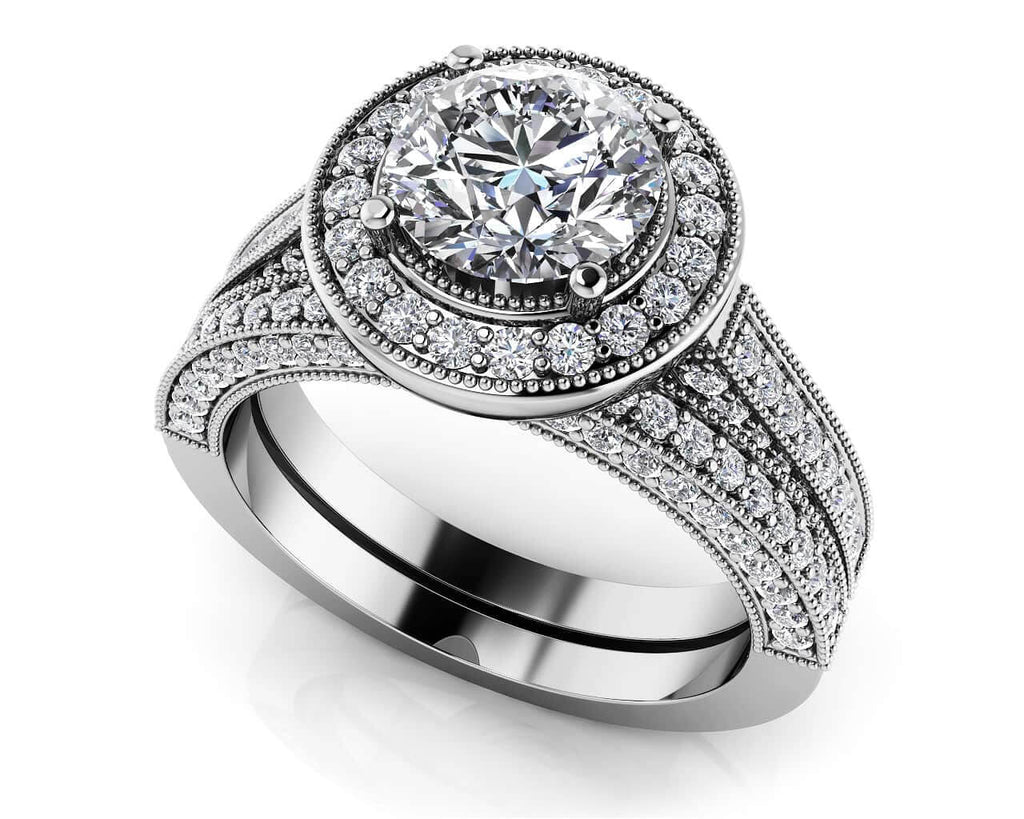 Vintage Glamour Lab - Grown Diamond Bridal Set with 1.75 ct. (0.75 ct. center diamond) - Luxury Time NYC