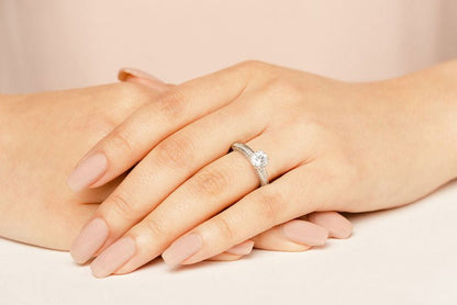 Vintage Look Side Stone Diamond Engagement Ring with 1.50 ct. (1.25 ct. center diamond) - Luxury Time NYC