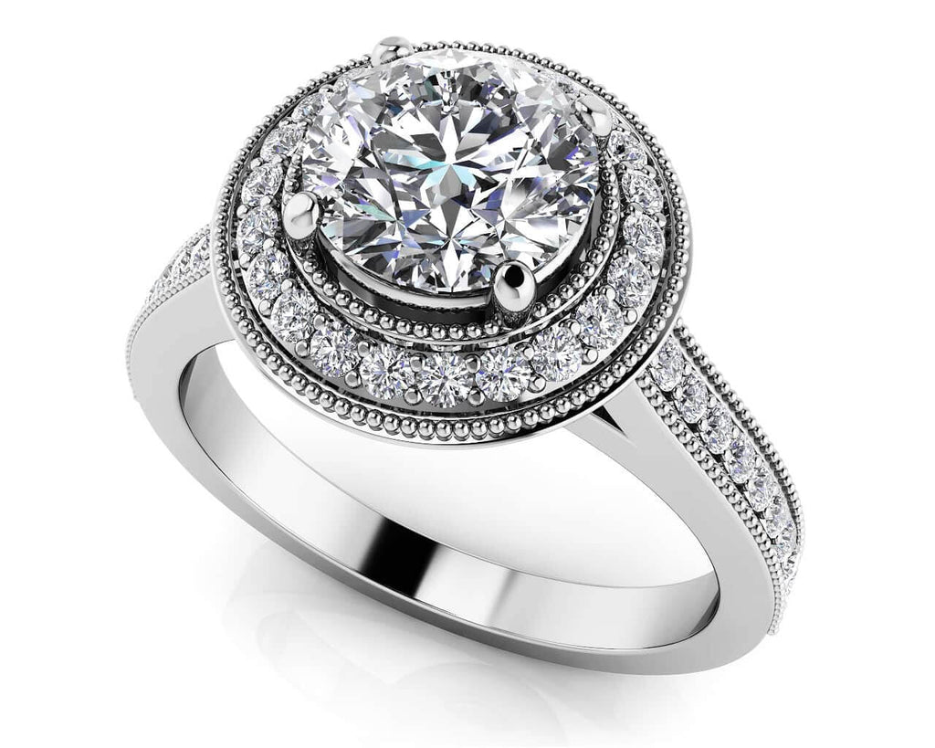 Vintage Luxe Diamond Engagement Ring with 0.77 ct. (0.50 ct. center diamond) - Luxury Time NYC