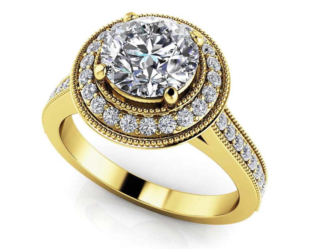 Vintage Luxe Diamond Engagement Ring with 0.77 ct. (0.50 ct. center diamond) - Luxury Time NYC