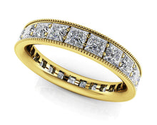 Load image into Gallery viewer, Vintage Princess Cut Diamond Eternity Diamond Ring with 1.35 ct.(finished) 2mm - Luxury Time NYC