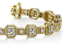 Load image into Gallery viewer, Vintage Quad Square Diamond Bracelet with 2.04 ct.(finished) 1.7mm, 2.2mm - Luxury Time NYC