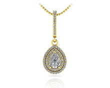 Load image into Gallery viewer, Vintage Teardrop Diamond Pendant with 0.59 ct. (0.30 ct. center diamond) - Luxury Time NYC