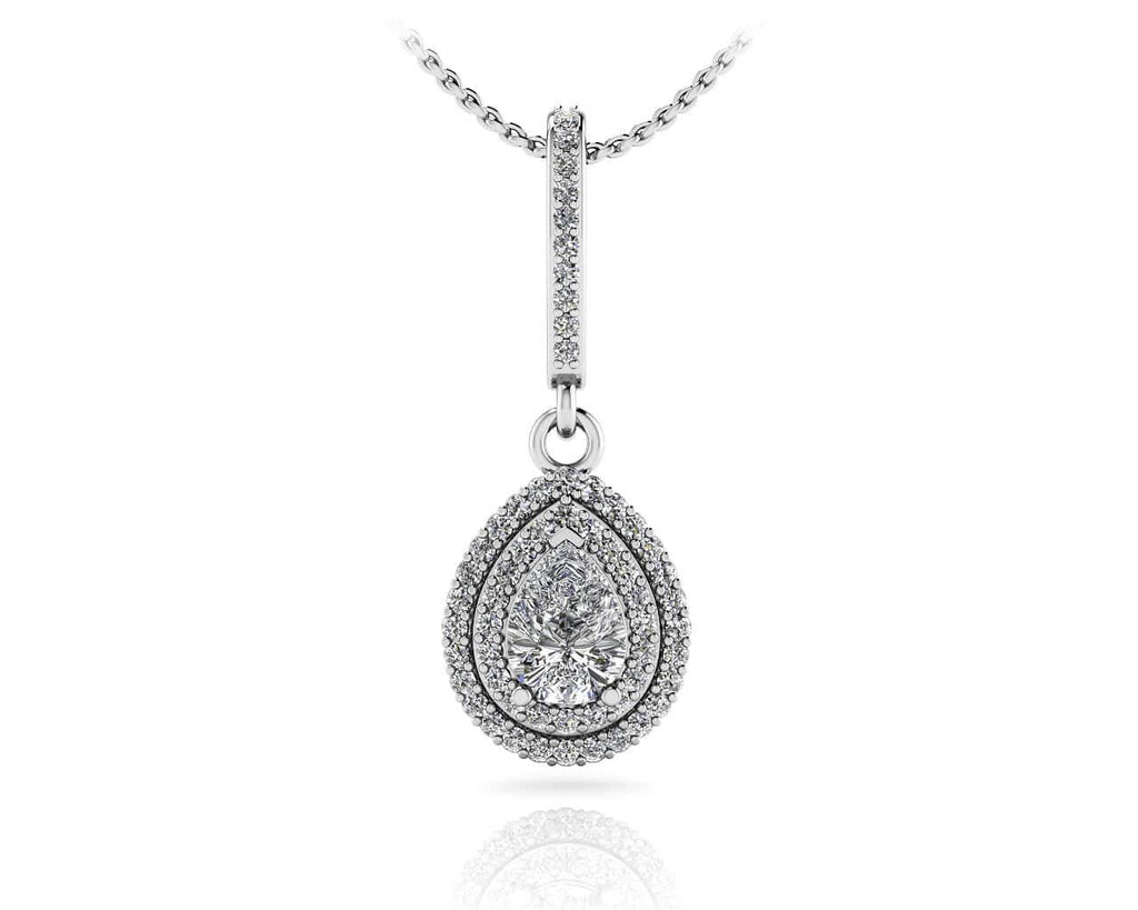 Vintage Teardrop Diamond Pendant with 0.82 ct. (0.50 ct. center diamond) - Luxury Time NYC