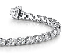 Load image into Gallery viewer, Wavy Hood Link Diamond Tennis Bracelet with 0.96 ct.(finished) 1.75mm - Luxury Time NYC