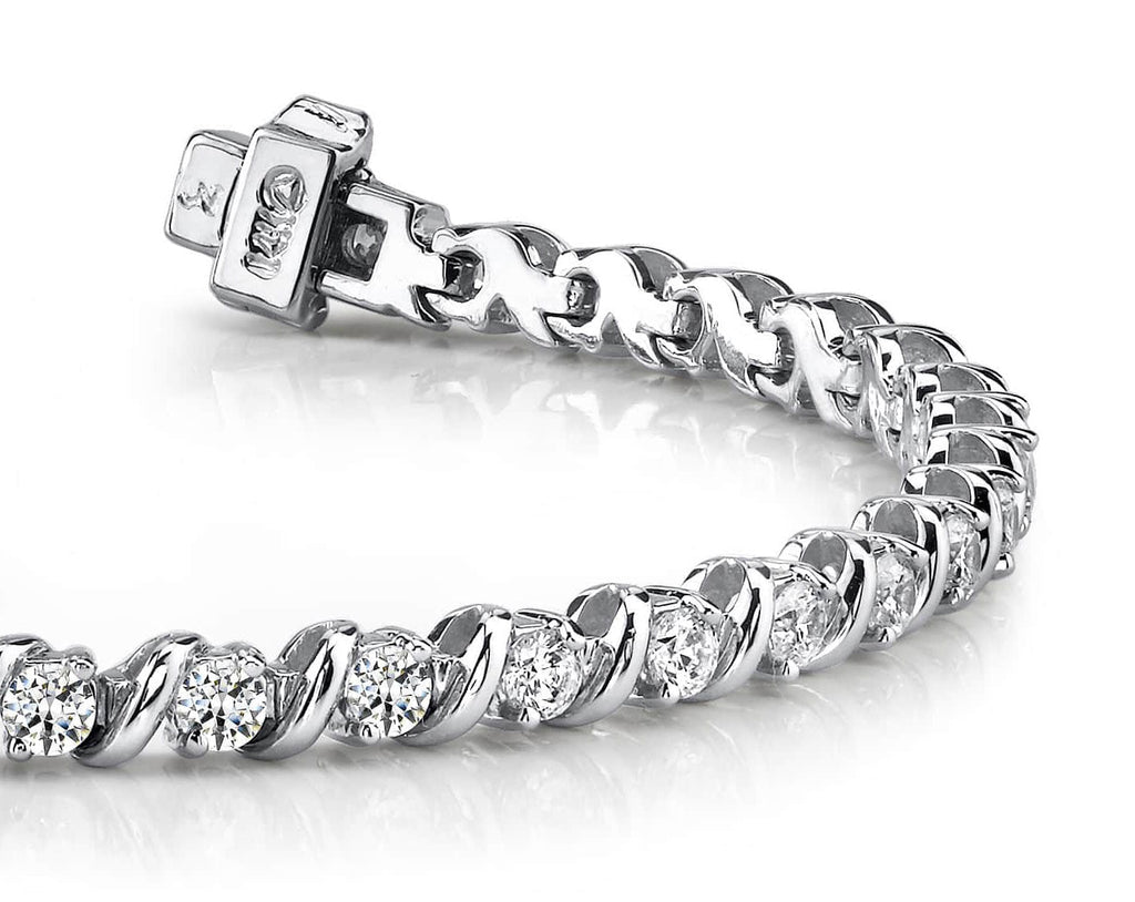 Wavy Hood Link Lab - Grown Diamond Tennis Bracelet with 7.00 ct.(finished) 4.2mm - Luxury Time NYC