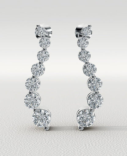 Wavy Journey Round Link Lab - Grown Diamond Earrings with 1.00 ct.(finished) - Luxury Time NYC