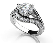 Load image into Gallery viewer, Whirl Wind Romance Twist Shank Diamond Engagement Ring with 1.06 ct. (0.50 ct. center diamond) - Luxury Time NYC