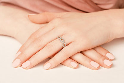 Woven Diamond Anniversary Lab - Grown Diamond Ring with 0.60 ct.(finished) 1.6mm - Luxury Time NYC