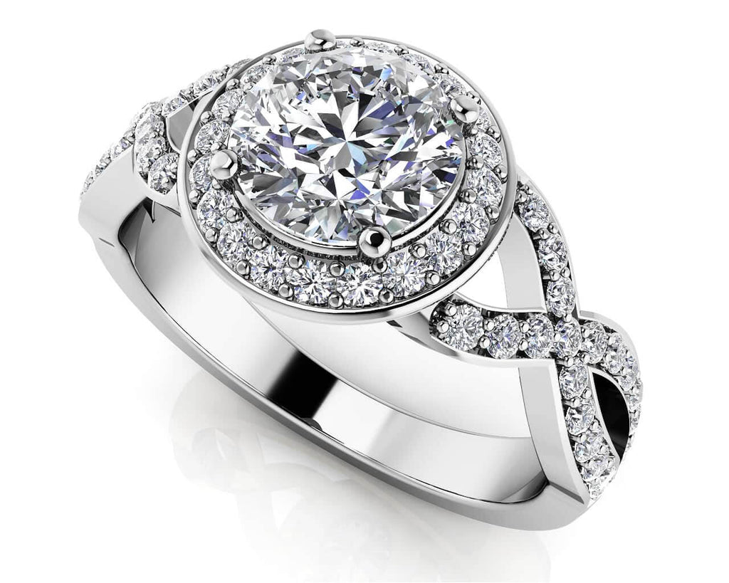 Woven Diamond Engagement Ring with 1.16 ct. (0.75 ct. center diamond) - Luxury Time NYC