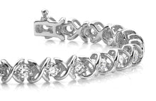 Load image into Gallery viewer, X Link Diamond Tennis Diamond Bracelet with 1.11 ct.(finished) 1.8mm - Luxury Time NYC