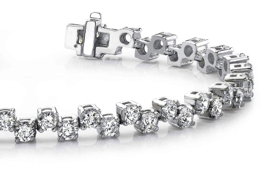 Zig Zag Diamond Bracelet with 11.00 ct.(finished) 4mm - Luxury Time NYC