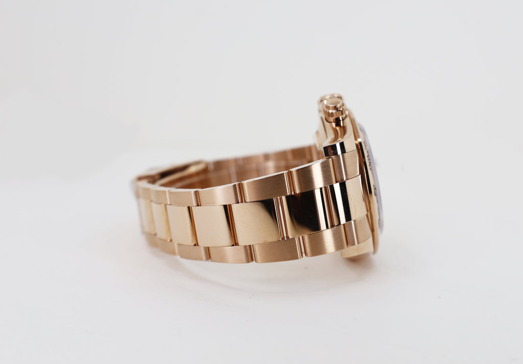 Rolex Daytona Rose Gold Pink & Black Index Dial Rose Gold Bezel Oyster Bracelet 116505