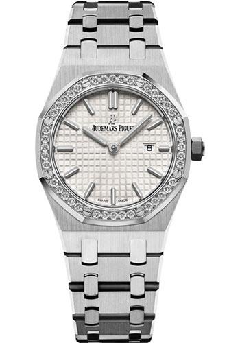 Audemars Piguet Ladies Collection Royal Oak Quartz Watch-Silver Dial 33mm-67651ST.ZZ.1261ST.01 - Luxury Time NYC INC