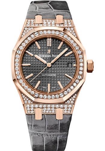Audemars Piguet Ladies Royal Oak Collection Selfwinding Watch-Grey Dial 37mm-15452OR.ZZ.D003CR.01 - Luxury Time NYC INC