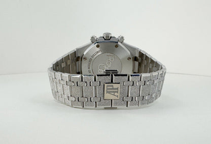 Audemars Piguet Royal Oak Chronograph Frosted White Gold 41mm Purple 26331BC.GG.1224BC.01 - Luxury Time NYC