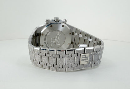 Audemars Piguet Royal Oak Chronograph Frosted White Gold 41mm Purple 26331BC.GG.1224BC.01 - Luxury Time NYC