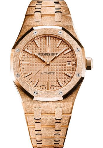 Audemars Piguet Royal Oak Frosted Gold Selfwinding Watch-Pink Dial 37mm-15454OR.GG.1259OR.03 - Luxury Time NYC INC