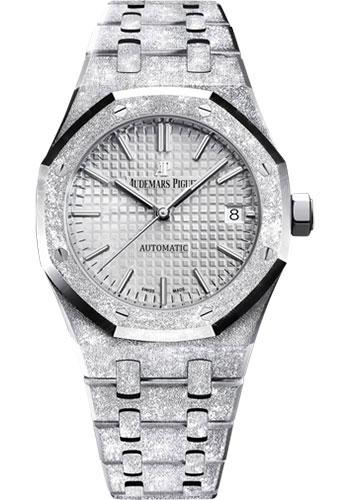 Audemars Piguet Royal Oak Frosted Gold Watch-Rhodium Dial 37mm-15454BC.GG.1259BC.01 - Luxury Time NYC INC