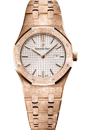 Audemars Piguet Royal Oak Frosted Gold Watch-Silver Dial 33mm-67653OR.GG.1263OR.01 - Luxury Time NYC INC