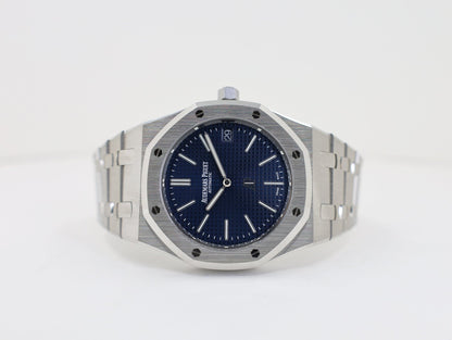 Audemars Piguet Royal Oak Jumbo Extra-Thin Stainless Steel 39mm Blue 16202ST.OO.1240ST.01 - Luxury Time NYC