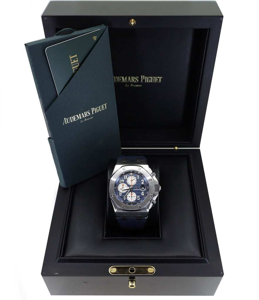Audemars Piguet Royal Oak Offshore Chronograph Watch-Blue Dial 42mm-26470ST.OO.A027CA.01 - Luxury Time NYC