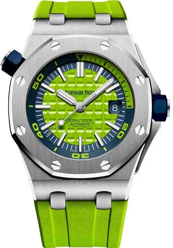Audemars Piguet Royal Oak Offshore Diver Watch-Green Dial 42mm-15710ST.OO.A038CA.01 - Luxury Time NYC INC