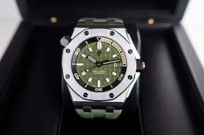 Audemars Piguet Royal Oak Offshore Diver Watch-Green Dial 42mm-15720ST.OO.A052CA.01 - Luxury Time NYC
