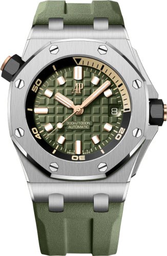 Audemars Piguet Royal Oak Offshore Diver Watch-Green Dial 42mm-15720ST.OO.A052CA.01 - Luxury Time NYC