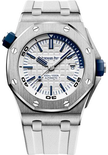 Audemars Piguet Royal Oak Offshore Diver Watch-White Dial 42mm-15710ST.OO.A010CA.01 - Luxury Time NYC INC