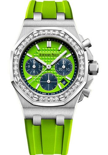 Audemars Piguet Royal Oak Offshore Selfwinding Chronograph Watch-Green Dial 37mm-26231ST.ZZ.D038CA.01 - Luxury Time NYC INC