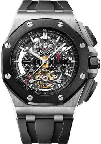 Audemars Piguet Royal Oak Offshore Tourbillon Chronograph Openworked Watch-Black Dial 44mm-26348IO.OO.A002CA.01 - Luxury Time NYC INC
