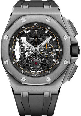 Audemars Piguet Royal Oak Offshore Tourbillon Chronograph Watch-Black Dial 44mm-26407TI.GG.A002CA.01 - Luxury Time NYC INC