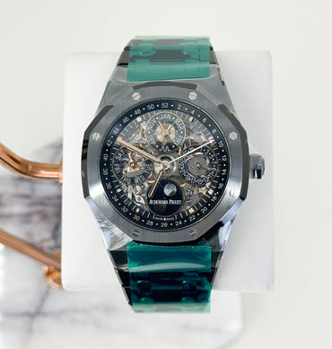 Audemars Piguet Royal Oak Perpetual Calendar Openworked Black Ceramic Watch - 26585CE.OO.1225CE.01 - Luxury Time NYC