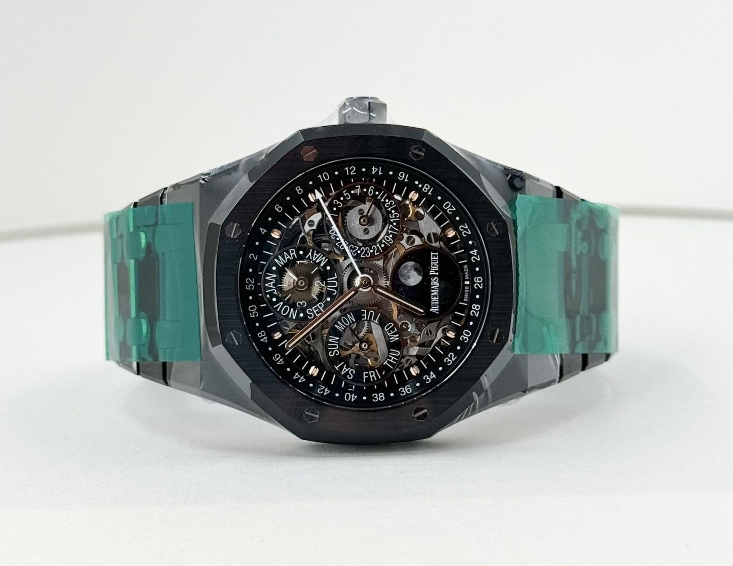 Audemars Piguet Royal Oak Perpetual Calendar Openworked Black Ceramic Watch - 26585CE.OO.1225CE.01 - Luxury Time NYC