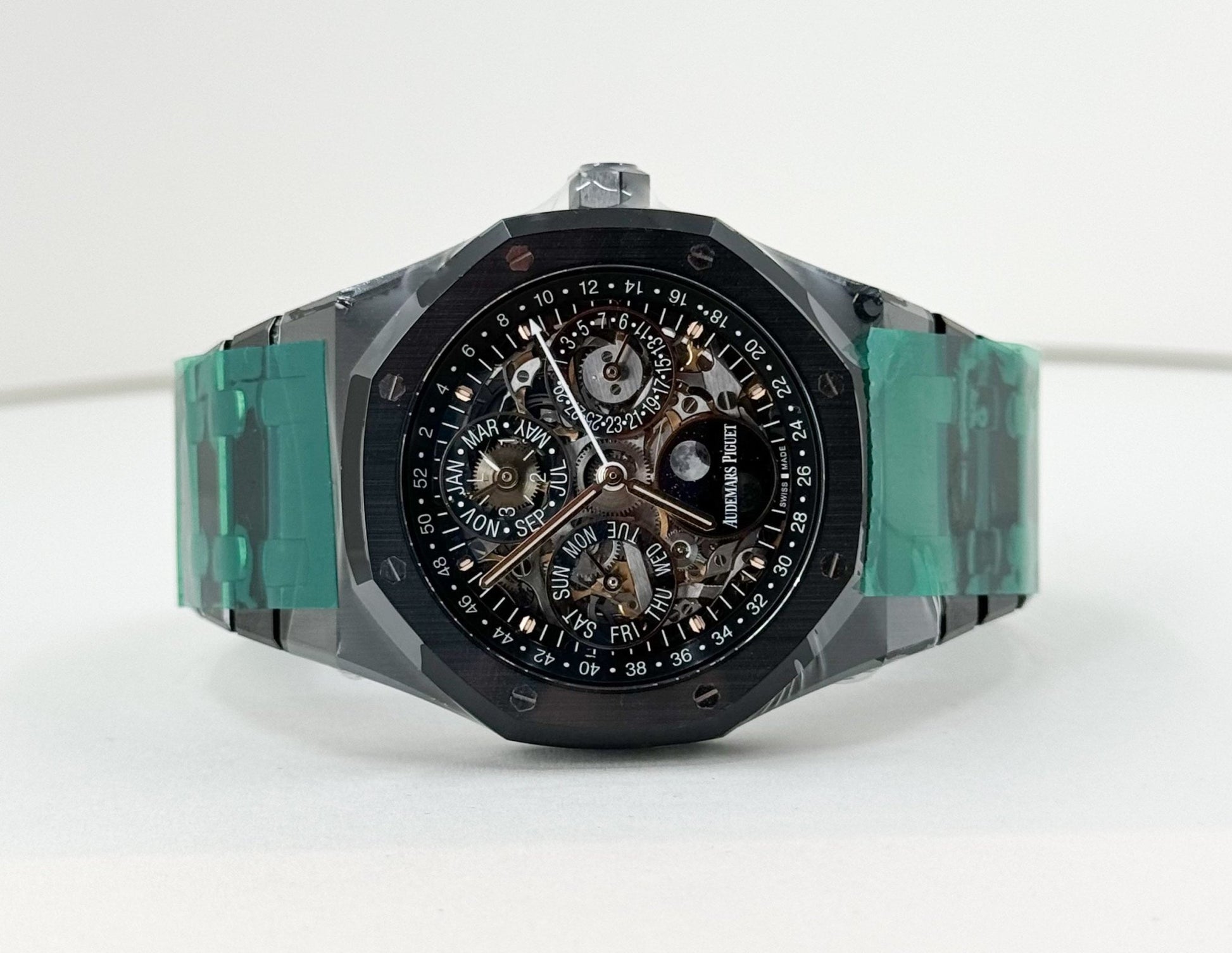 Audemars Piguet Royal Oak Perpetual Calendar Openworked Black Ceramic Watch - 26585CE.OO.1225CE.01 - Luxury Time NYC