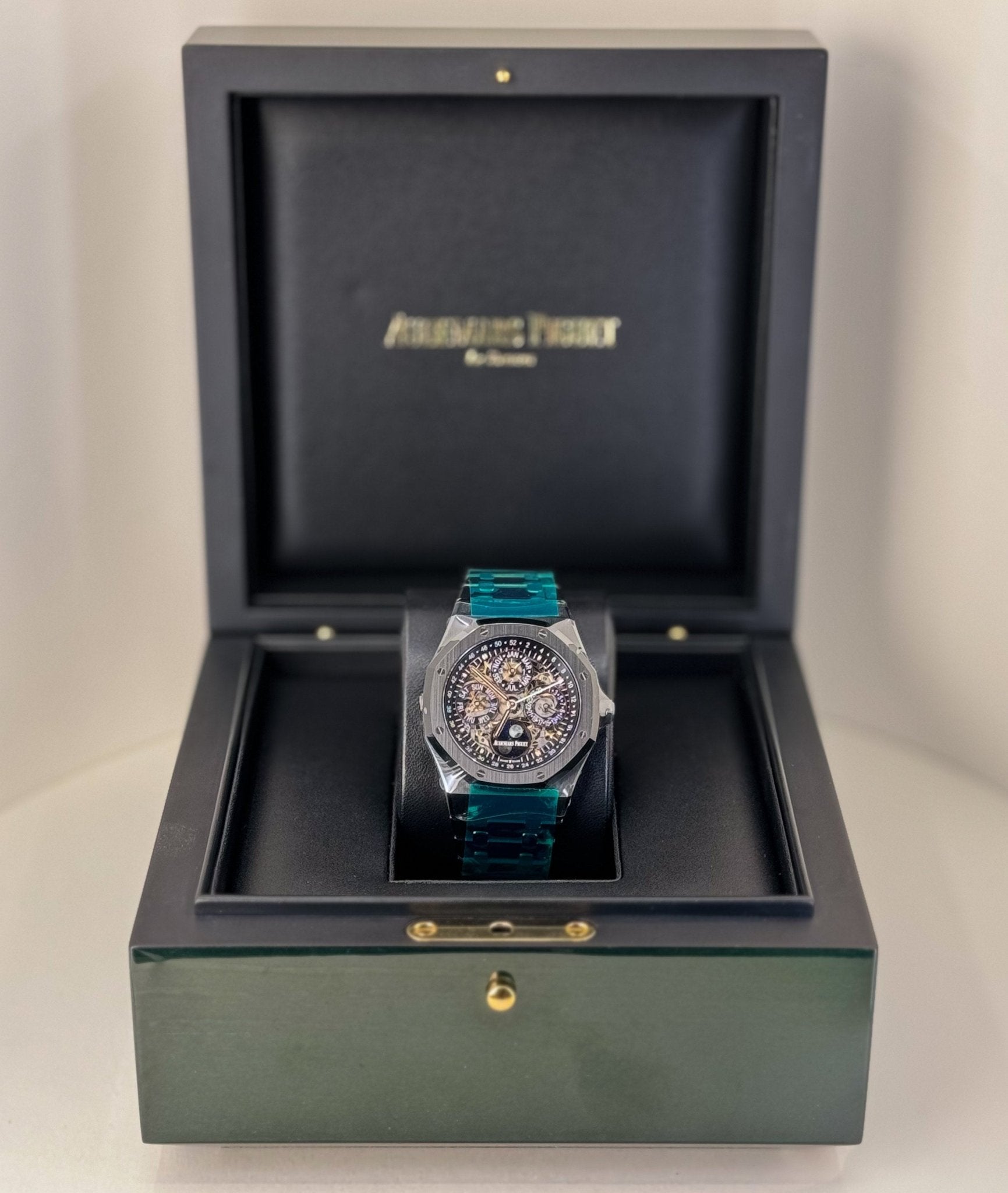 Audemars Piguet Royal Oak Perpetual Calendar Openworked Black Ceramic Watch - 26585CE.OO.1225CE.01 - Luxury Time NYC