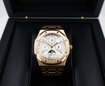 Audemars Piguet Royal Oak Perpetual Calendar Watch-Silver Dial 41mm-26574OR.OO.1220OR.01 - Luxury Time NYC