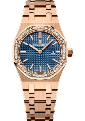 Audemars Piguet Royal Oak Quartz Watch-Blue Dial 33mm-67651OR.ZZ.1261OR.02 - Luxury Time NYC INC