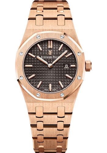 Audemars Piguet Royal Oak Quartz Watch-Brown Dial 33mm-67650OR.OO.1261OR.01 - Luxury Time NYC INC