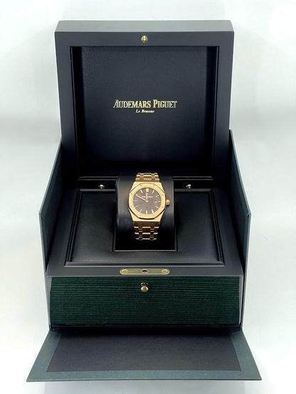Audemars Piguet Royal Oak Quartz Watch-Brown Dial 33mm-67650OR.OO.1261OR.01 - Luxury Time NYC INC