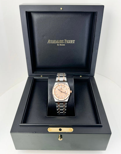 Audemars Piguet Royal Oak Quartz Watch-Pink Dial 33mm-67650SR.OO.1261SR.01 - Luxury Time NYC