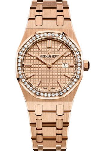 Audemars Piguet Royal Oak Quartz Watch-Pink Dial 33mm-67651OR.ZZ.1261OR.03 - Luxury Time NYC INC
